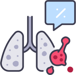 virus in lung icon