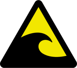 warning tsunami hazard zone icon