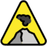 warning volcano emoji