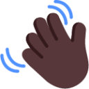 waving hand dark emoji