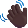 waving hand dark emoji