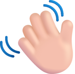 waving hand light emoji