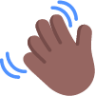 waving hand medium dark emoji