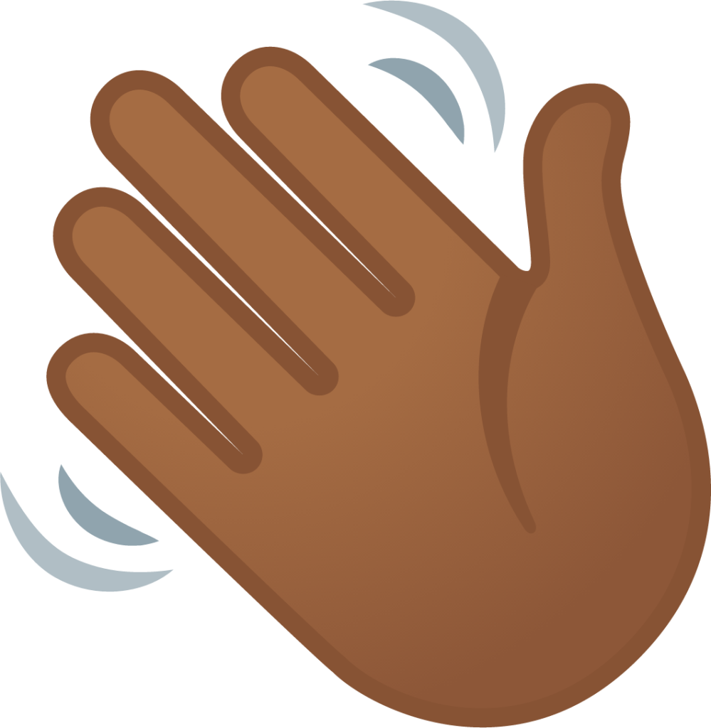 waving hand: medium-dark skin tone emoji