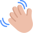 waving hand medium light emoji