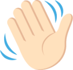 waving hand sign tone 1 emoji