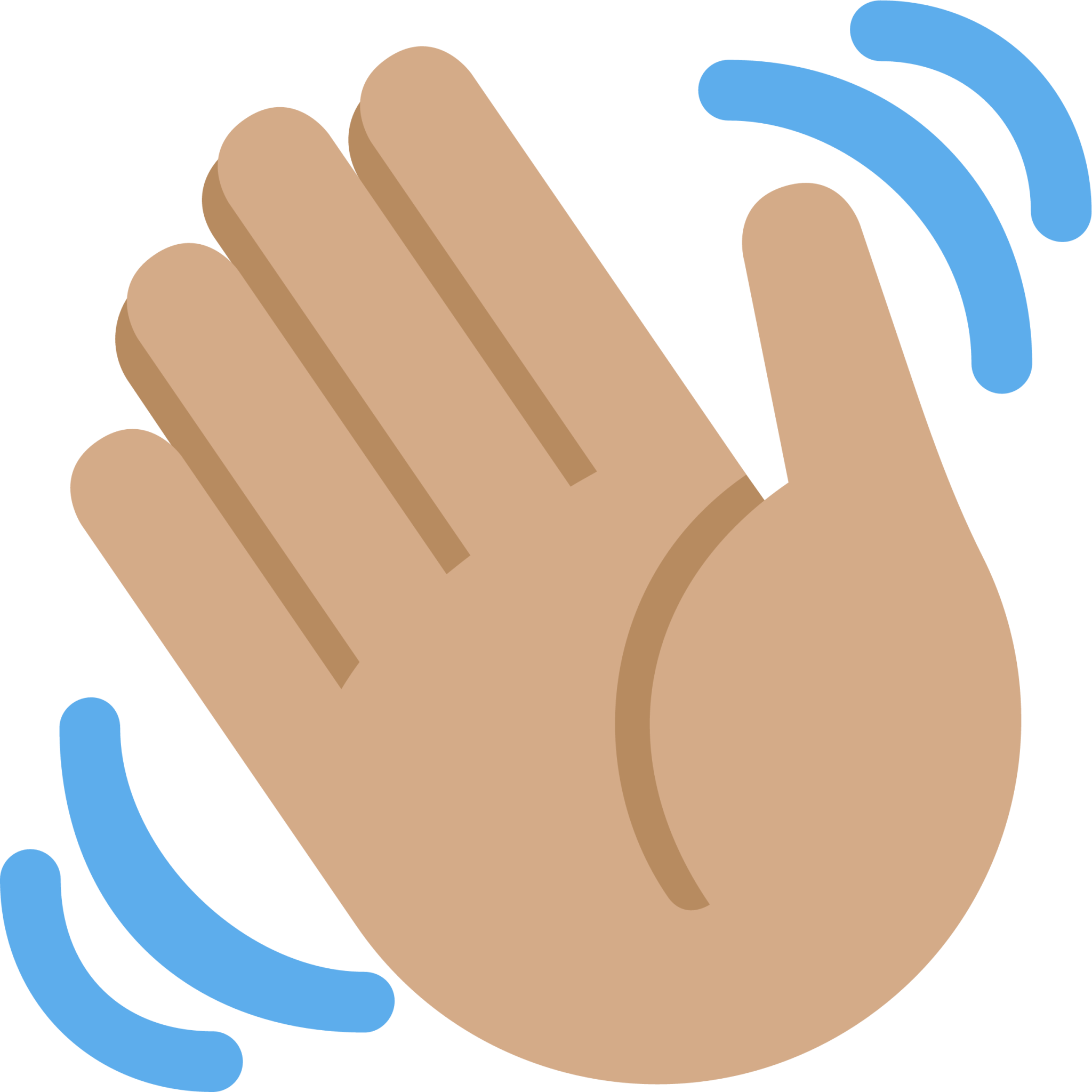 waving hand sign tone 3 emoji