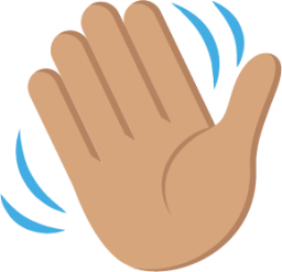 waving hand sign tone 3 emoji