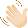 Waving hand skin 1 emoji emoji