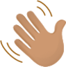 Waving hand skin 3 emoji emoji