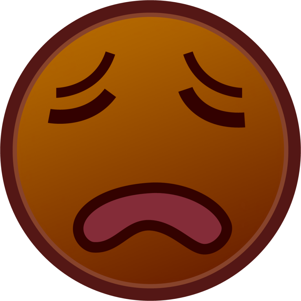 weary (brown) emoji