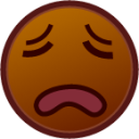 weary (brown) emoji