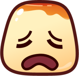 weary (pudding) emoji