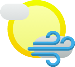weather few clouds wind icon