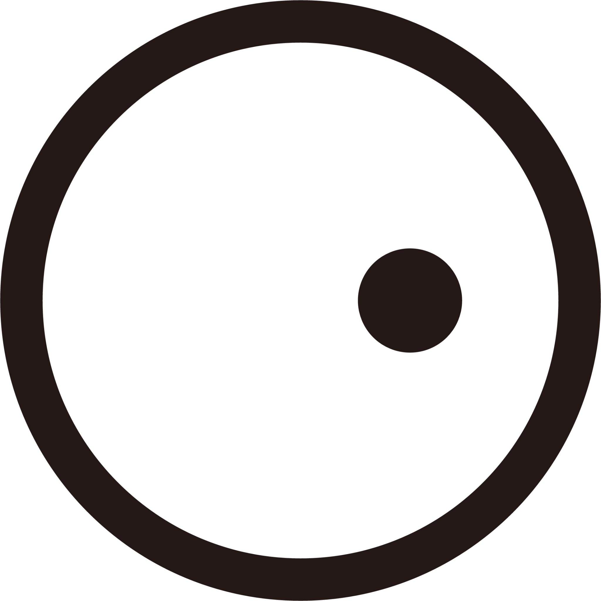 white circle with dot right emoji