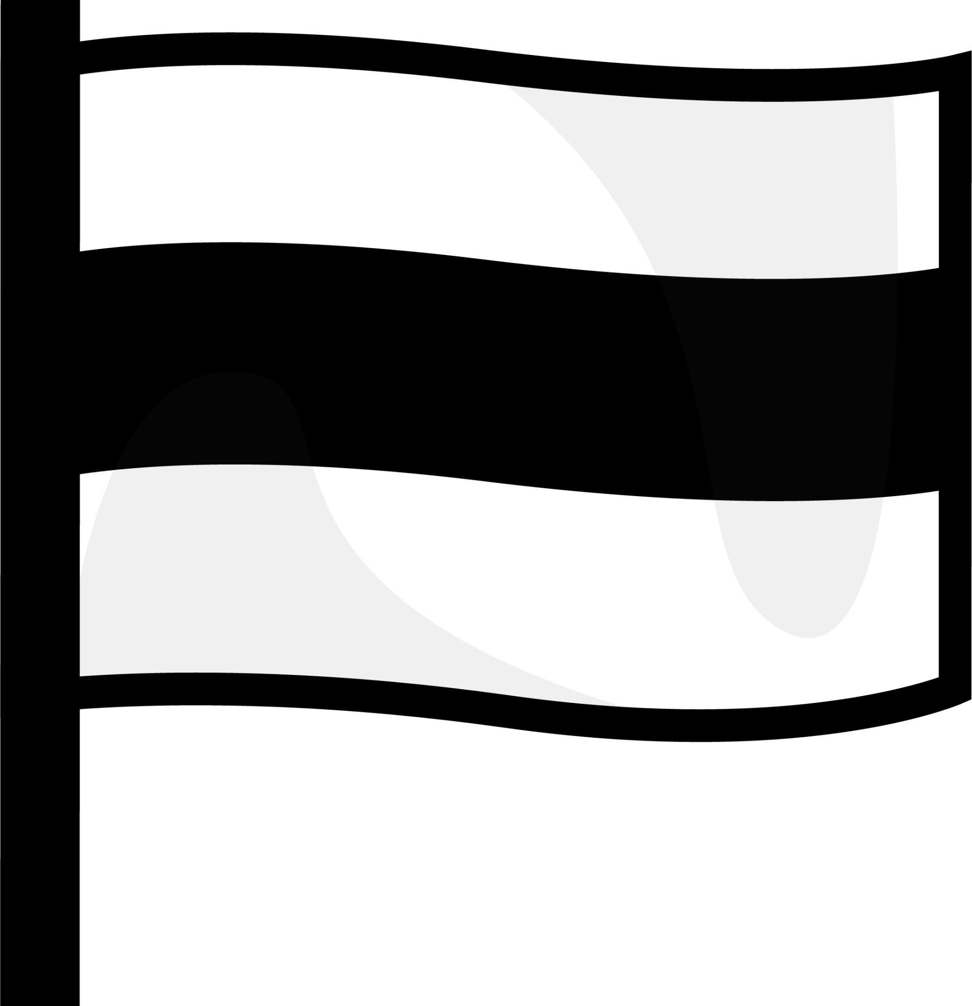 white flag with horizontal middle black stripe emoji