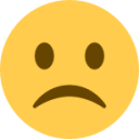 white frowning face emoji