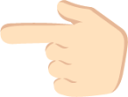 white left pointing backhand index tone 1 emoji