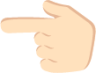 white left pointing backhand index tone 1 emoji
