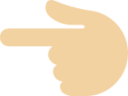 white left pointing backhand index tone 2 emoji