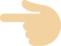 white left pointing backhand index tone 2 emoji