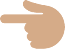 white left pointing backhand index tone 3 emoji