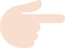 white right pointing backhand index tone 1 emoji