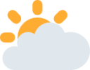 white sun behind cloud emoji