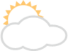 white sun behind cloud emoji