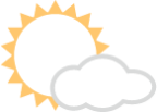white sun with small cloud emoji