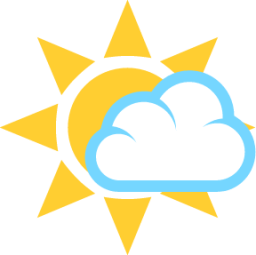 white sun with small cloud emoji