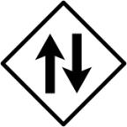 white two way left way traffic emoji