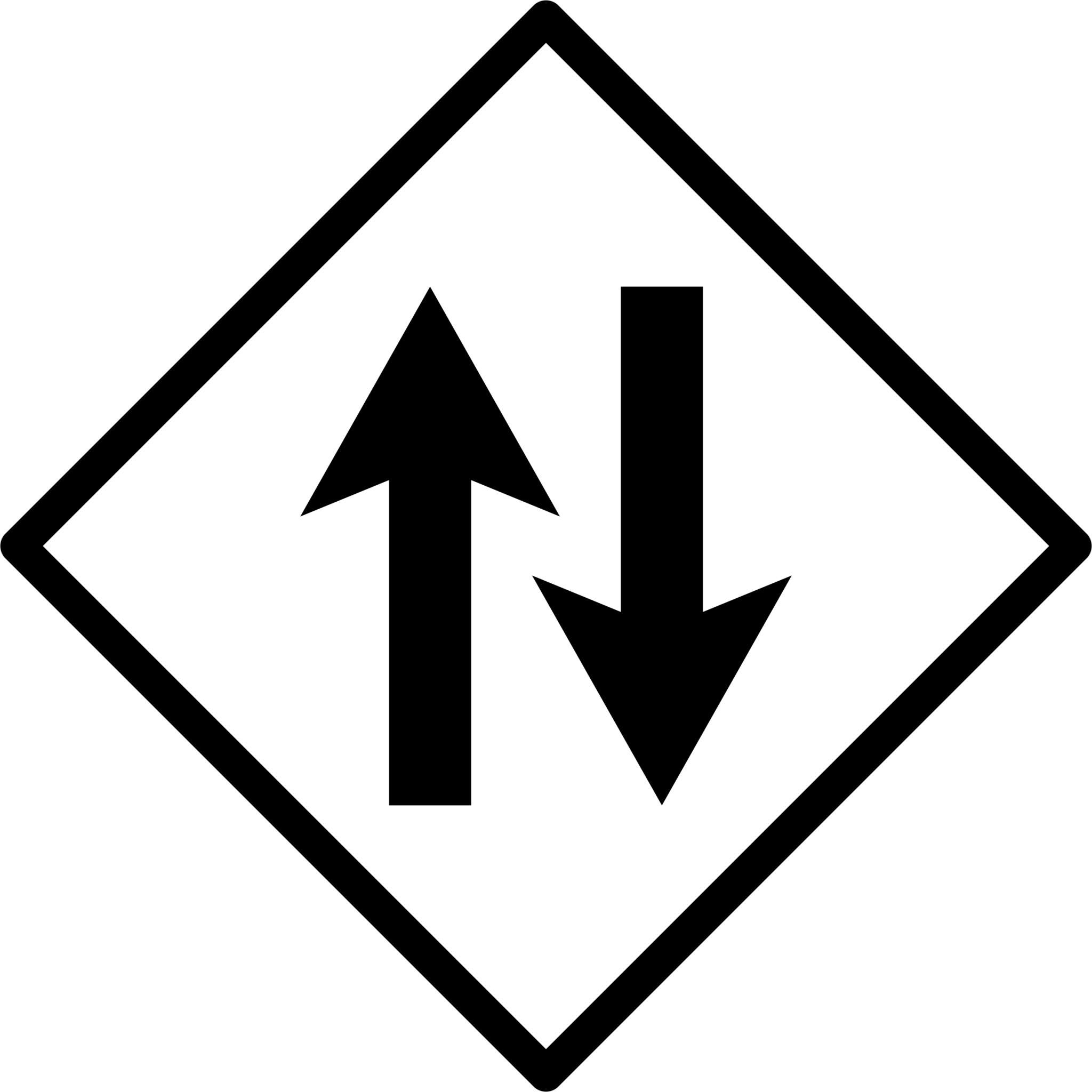 white two way left way traffic emoji