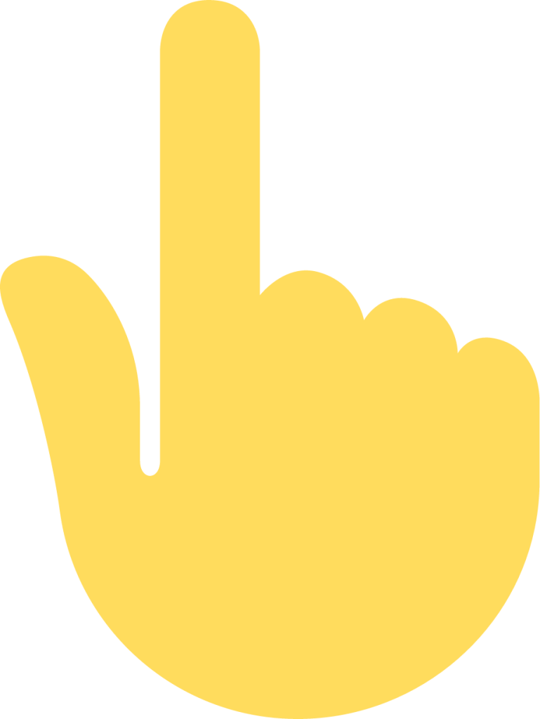 white up pointing backhand index emoji