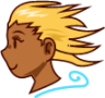 wind blown face (brown) emoji