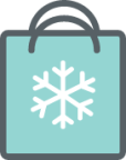 winter shopping bag icon