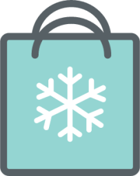 winter shopping bag icon