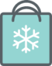 winter shopping bag icon