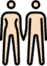 woman and man holding hands: light skin tone emoji