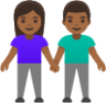 woman and man holding hands: medium-dark skin tone emoji