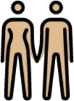 woman and man holding hands: medium-light skin tone emoji