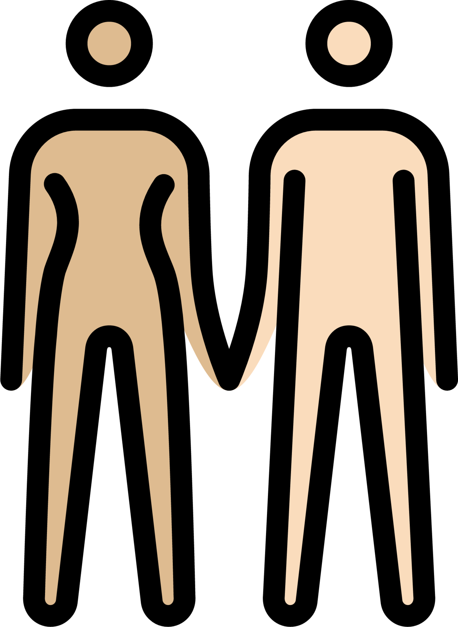 woman and man holding hands: medium-light skin tone, light skin tone emoji