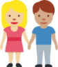 woman and man holding hands: medium-light skin tone, medium skin tone emoji