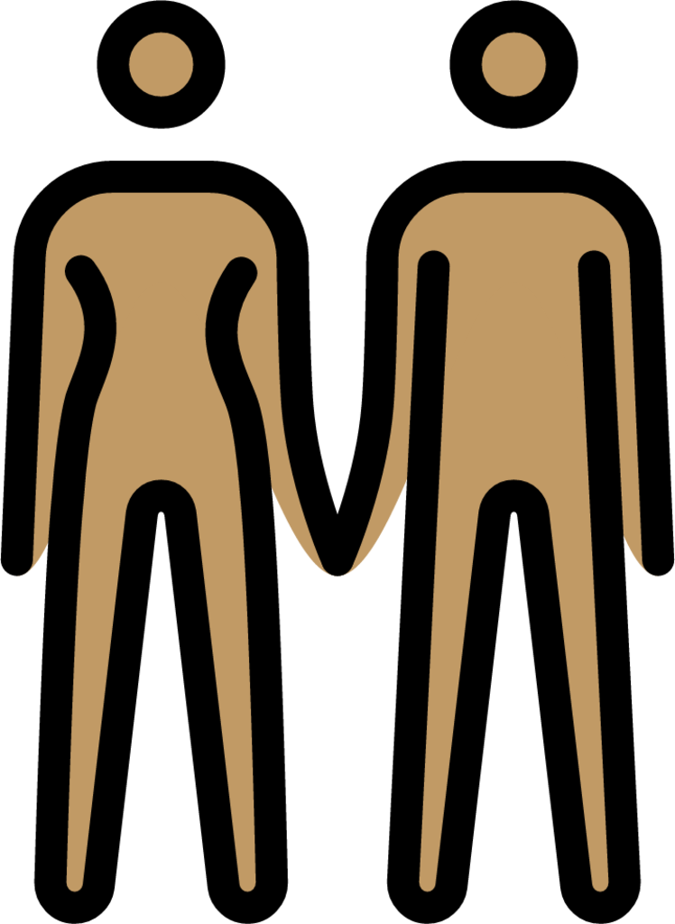 woman and man holding hands: medium skin tone emoji