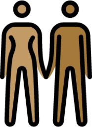 woman and man holding hands: medium skin tone, medium-dark skin tone emoji