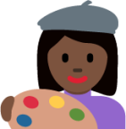 woman artist: dark skin tone emoji