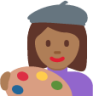 woman artist: medium-dark skin tone emoji