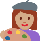 woman artist: medium skin tone emoji