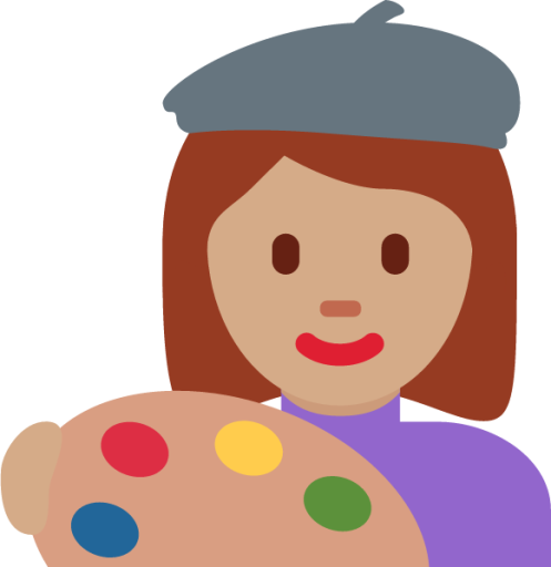 woman artist: medium skin tone emoji