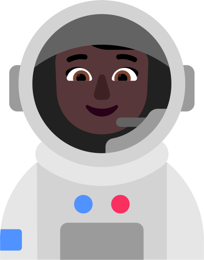woman astronaut dark emoji